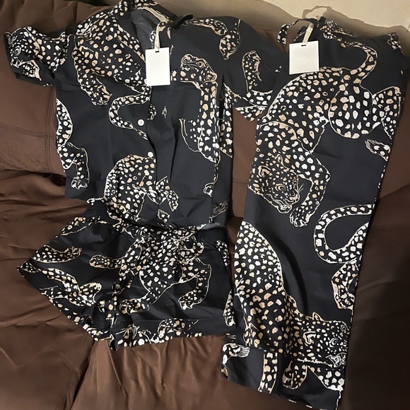 Desmond & Dempsey Jaguar Short Pant Shirt 3-Piece Pajama Set Size:Large - Picture 8 of 16